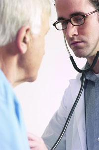 Patient and Doctor with Stethoscope