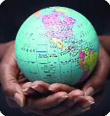 Image of a globe in hands