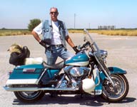Robert Noah Calvert with his Motorcycle