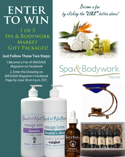 MASSAGE Magazine Partners with Spa & Bodywork Market to Offer Gift Packages in June Facebook Giveaway, MASSAGE Magazine