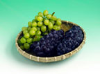 Image of a bowl of Grapes and blueberries.