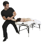 Image of Man Pulling womans arm to stretch it