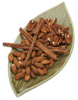Image of Nuts, on a leaf plate