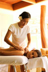Image of a woman getting a massage face up