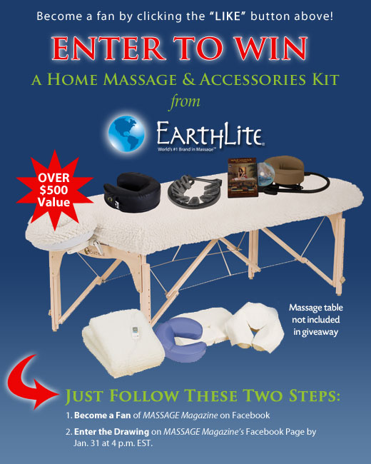 MASSAGE Magazine Partners with EarthLite in January Facebook Giveaway, MASSAGE Magazine