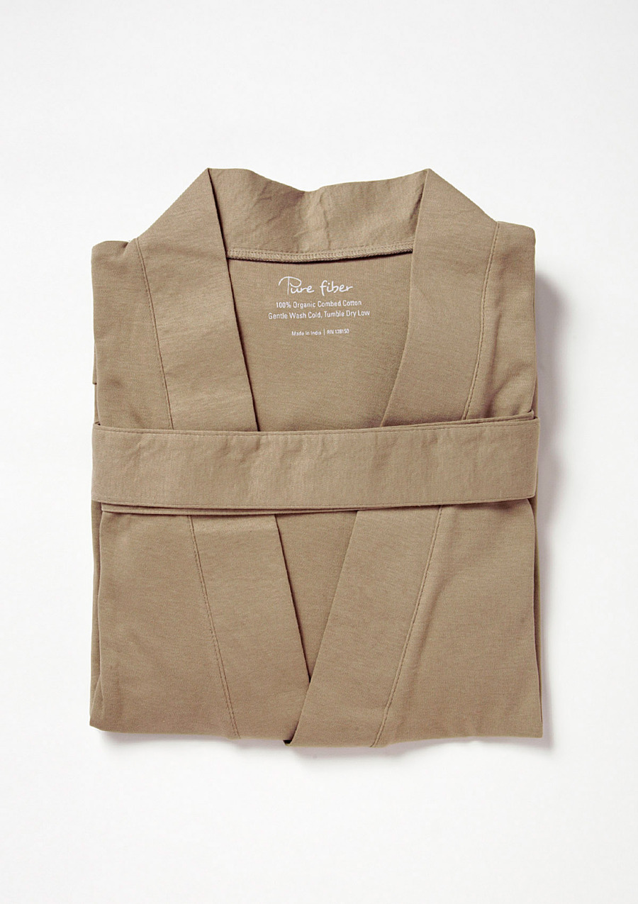 Pure Color Unisex Loose Bathrobe