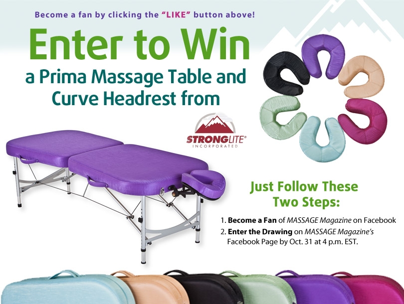 MASSAGE Magazine Partners with Stronglite in October Facebook Giveaway