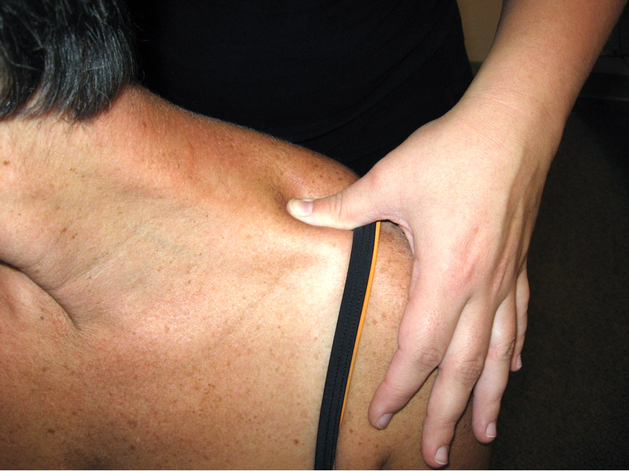 Acupressure performed on shoulder meridians to open up universal energy for blood and lymph flow. Acupressure performed on shoulder meridians to open up universal energy for blood and lymph flow.