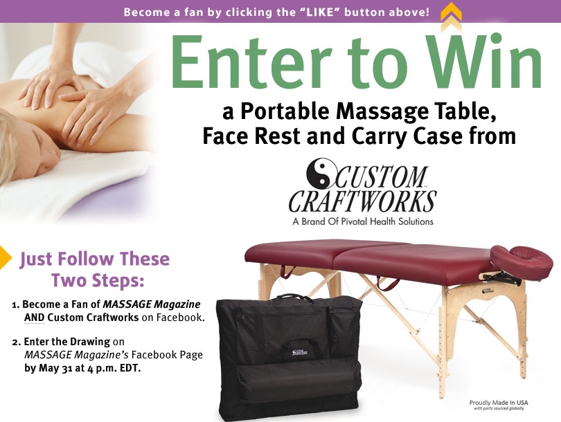 Win a Massage Table Package in MASSAGE Magazine's May Giveaway