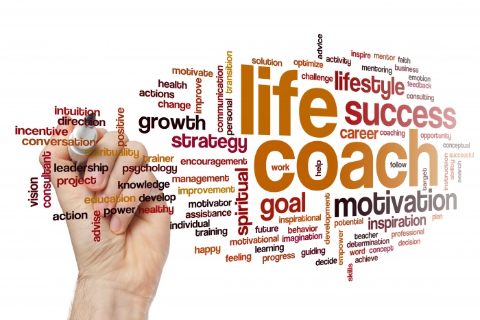 Life coach concept word cloud background