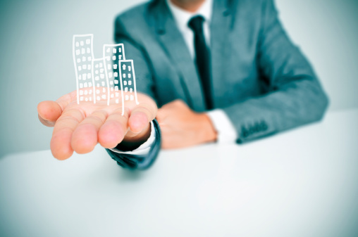 businessman and buildings