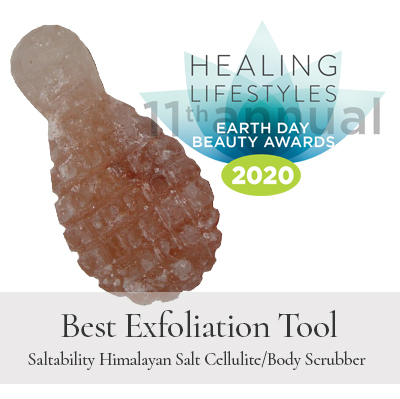 Saltability Himalayan Salt Cellulite/Body Scrubber - Best Exfoliation Tool winner in Earth Day Beauty Awards