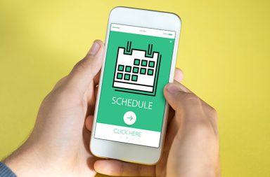 cell phone with appointment scheduling app