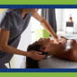 Image for an article about ways to build stronger client relationships while also maintaining boundaries. Image of a massage therapist working on a young woman.