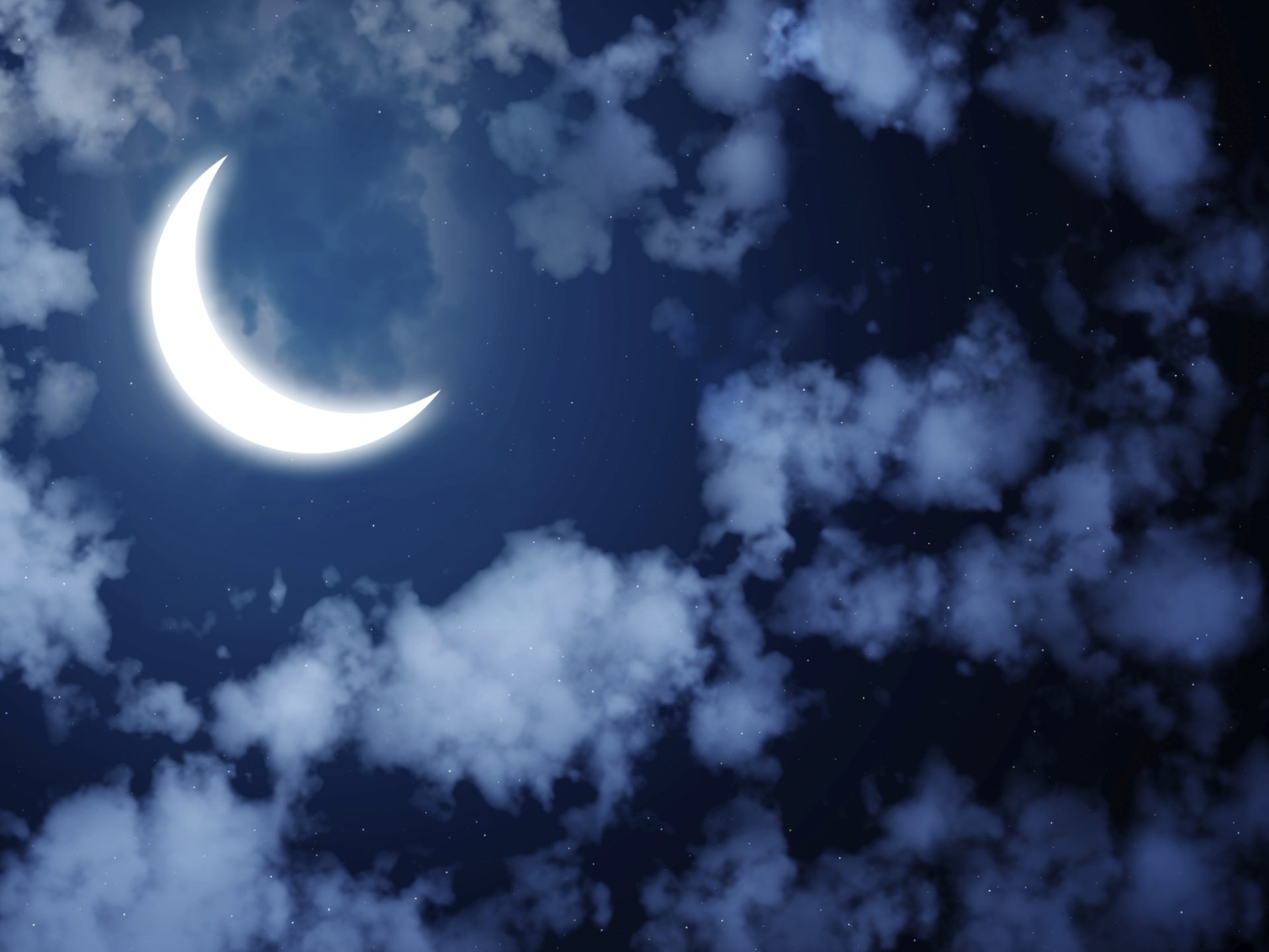 Good night's sleep Moon and clouds