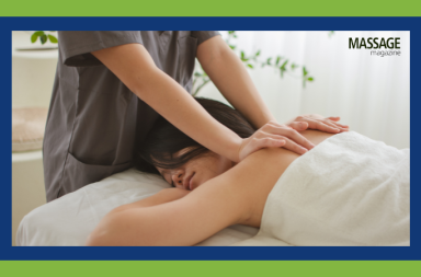 Image for an article about outsourcing for massage therapists. Image of a young woman receiving a massage.