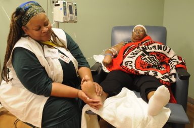 Patterson has worked in various roles at UF Health Jacksonville, a 695-bed, nonprofit medical center. But after she became a licensed massage therapist with her own private practice, it became her mission to bring oncology massage and other integrative therapies to the cancer patient.