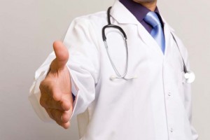 doctor offering a handshake
