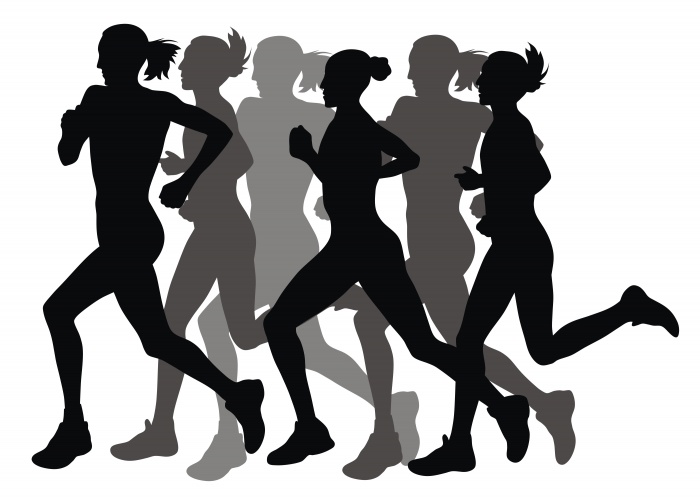 Abstract vector illustration of marathon runners