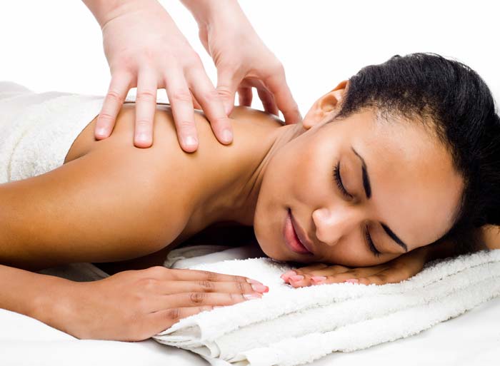 client having massage