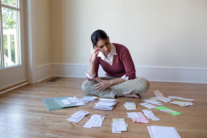 woman reviewing financial information